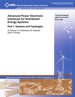 Advanced Power Electronic Interfaces for Distributed Energy Systems