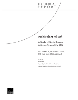 Ambivalent Allies? a Study of South Korean Attitudes Toward the U.S