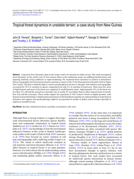 Tropical Forest Dynamics in Unstable Terrain: a Case Study from New Guinea
