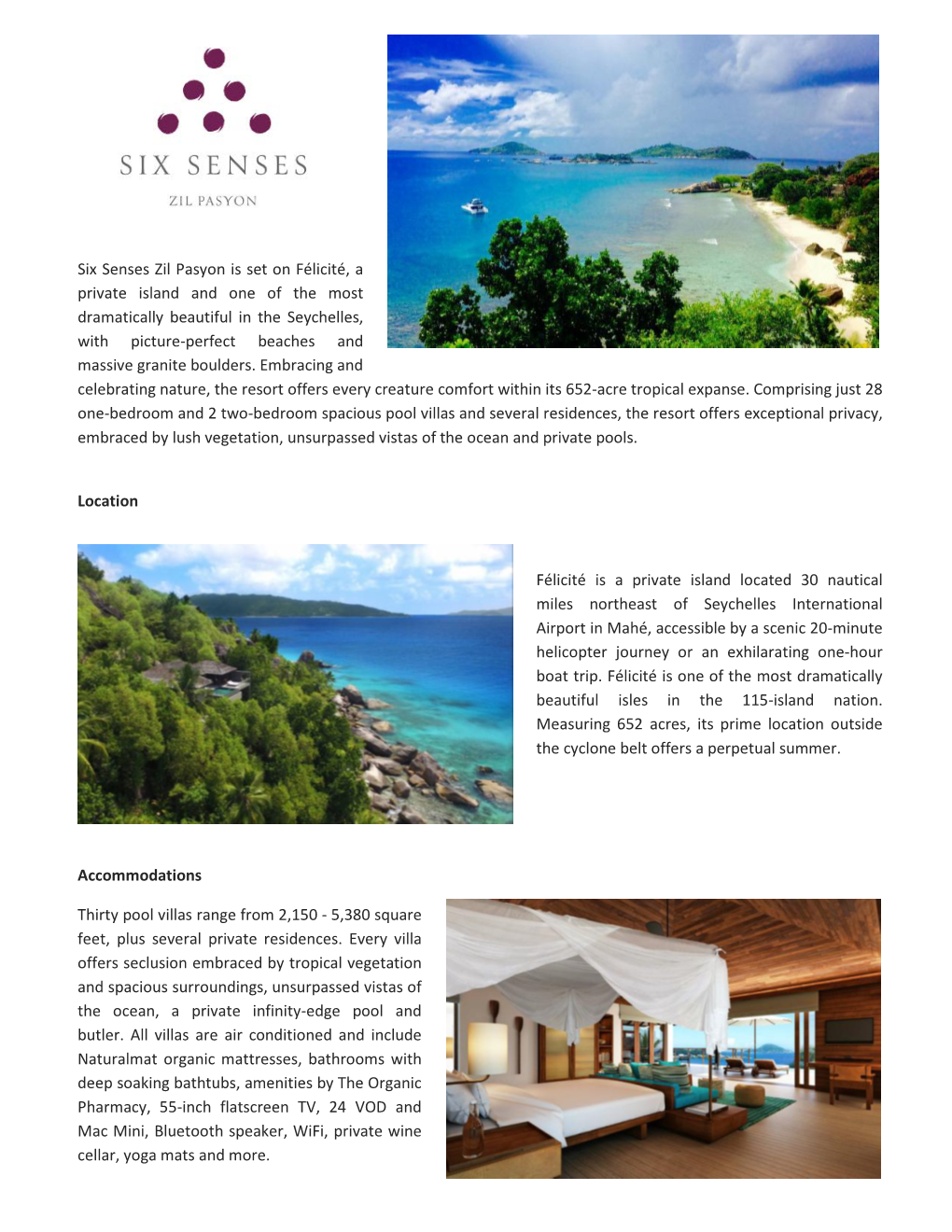Six Senses Zil Pasyon Is Set on Félicité, a Private Island and One Of