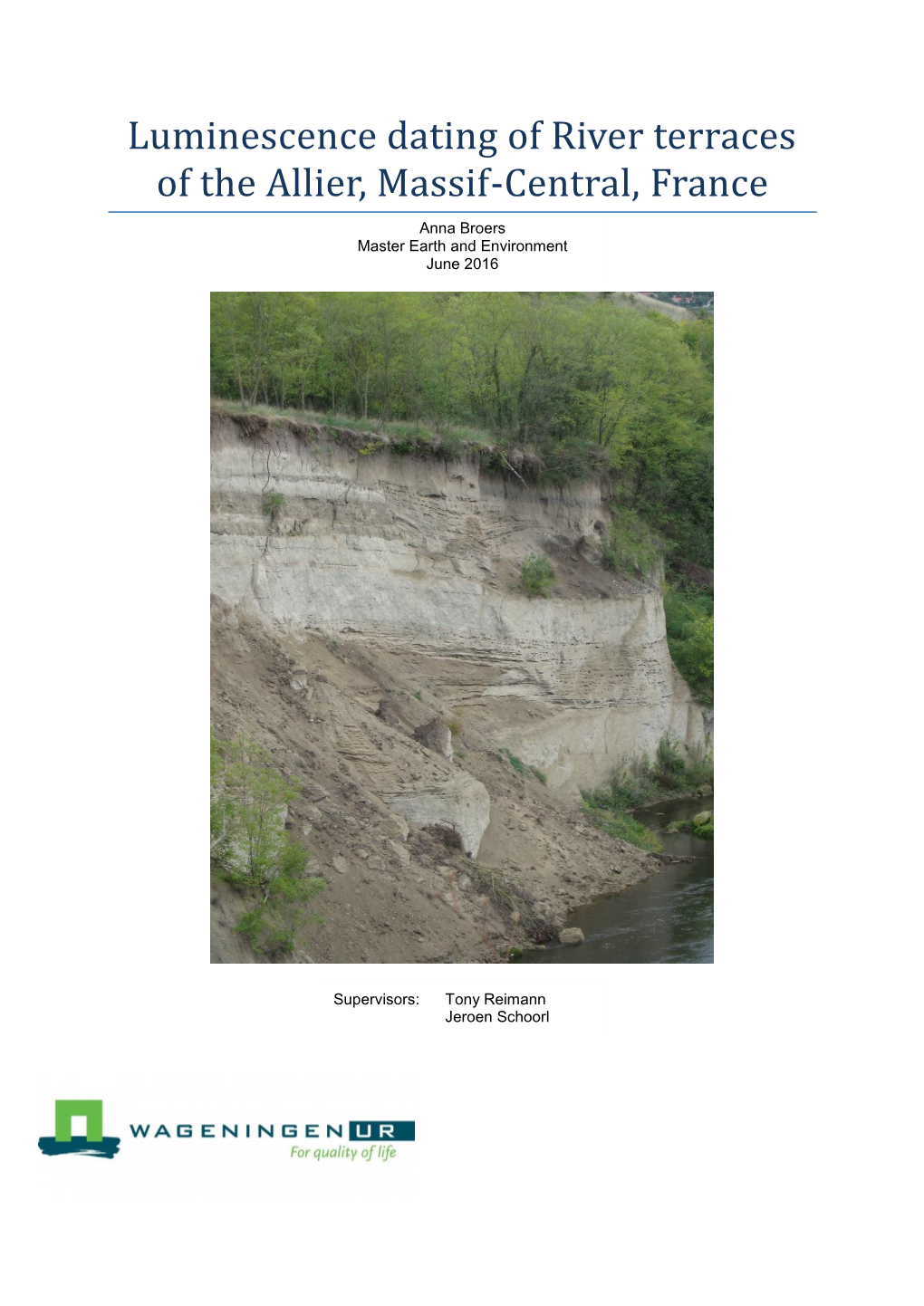 Luminescence Dating of River Terraces of the Allier, Massif-Central, France