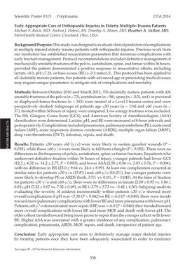 Early Appropriate Care of Orthopaedic Injuries in Elderly Multiple-Trauma Patients Michael S