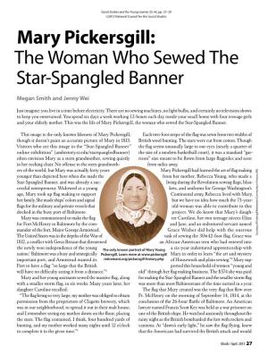 Mary Pickersgill: the Woman Who Sewed the Star-Spangled Banner
