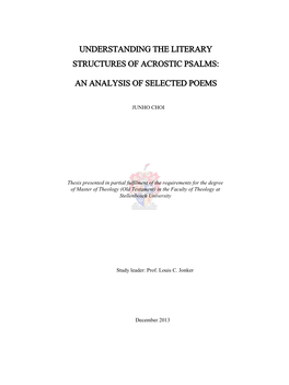 Understanding the Literary Structures of Acrostic Psalms