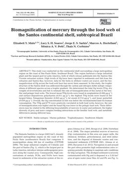 Biomagnification of Mercury Through the Food Web of the Santos Continental Shelf, Subtropical Brazil