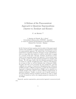 A Defense of the Paraconsistent Approach to Quantum Superpositions (Answer to Arenhart and Krause)