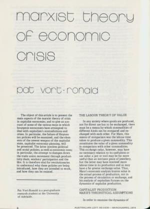 Marxist Theory of Economic Crisis