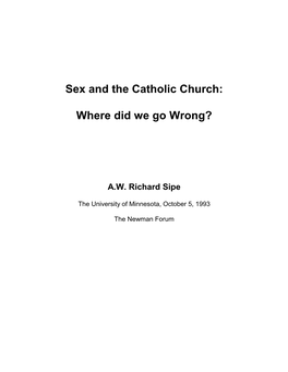 Sex and the Church with Intellectual and Spiritual