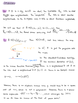 Section 19: Completions of Rings