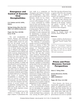 Emergence and Control of Zoonotic Viral Encephalitides Prions and Prion Diseases