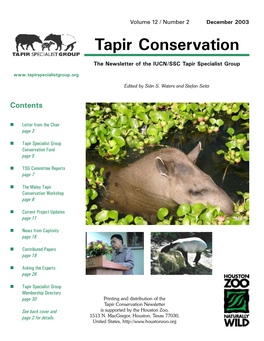 Tapir Conservation