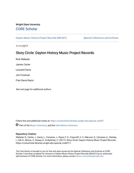 Story Circle: Dayton History Music Project Records