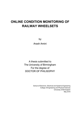 Online Condition Monitoring of Railway Wheelsets”