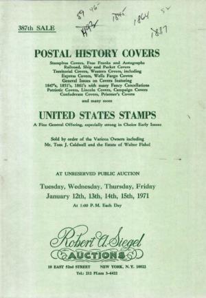 RAS 1971-01-12 US Stamps and Postal History Sale