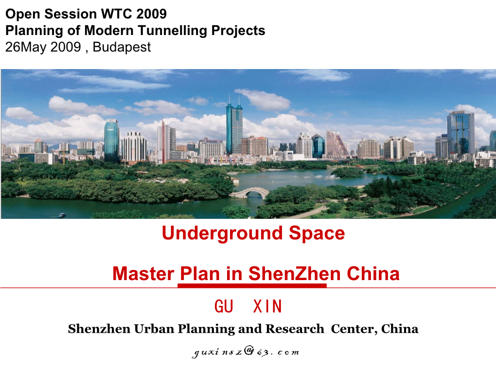 GU XIN Underground Space Master Plan in Shenzhen China