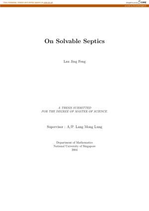 On Solvable Septics