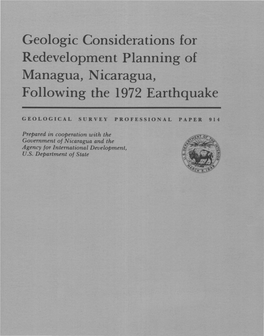 Geologic Considerations for Redevelopment Planning of Managua, Nicaragua, Foil Owing the 1972 Earthquake