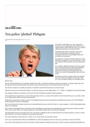 Ten Police 'Plotted' Plebgate
