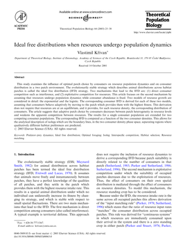 Ideal Free Distributions When Resources Undergo Population