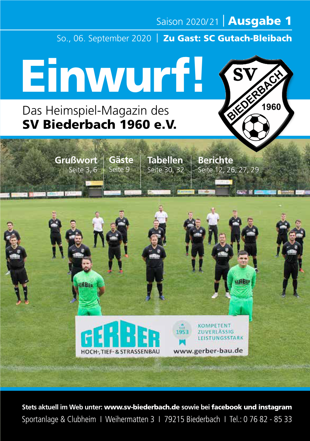 Einwurf! Das Heimspiel-Magazin Des SV Biederbach 1960 E.V