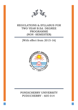 Two Year B.Ed Regulation with Syllabus