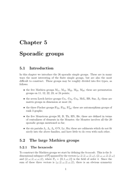 Chapter 5 Sporadic Groups