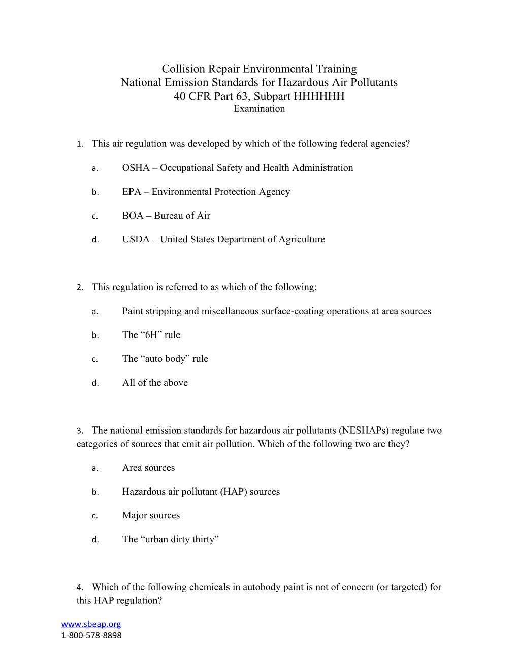 National Emission Standards for Hazardous Air Pollutants