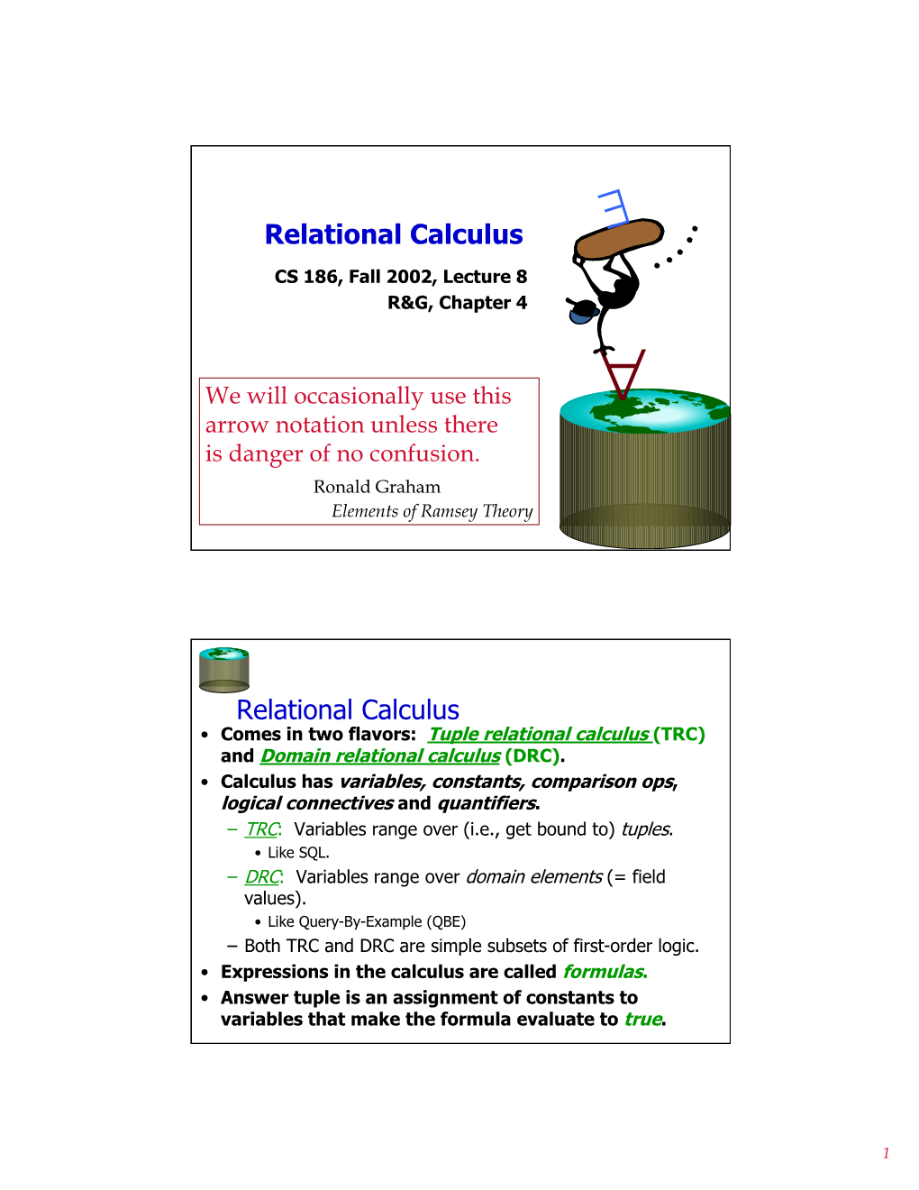 Relational Calculus Relational Calculus