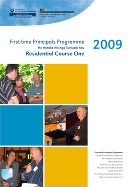First-Time Principals Programme Residential Course