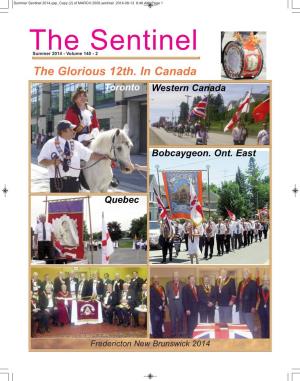 The Sentinel Summer 2014 - Volume 140 - 2 the Glorious 12Th