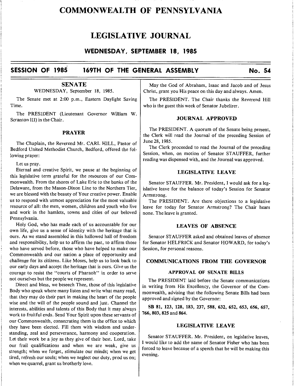 Commonwealth of Pennsylvania Legislative