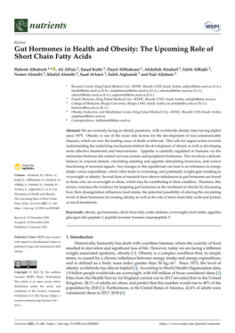 Gut Hormones in Health and Obesity: the Upcoming Role of Short Chain Fatty Acids