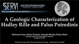 A Geologic Characterization of the Moon