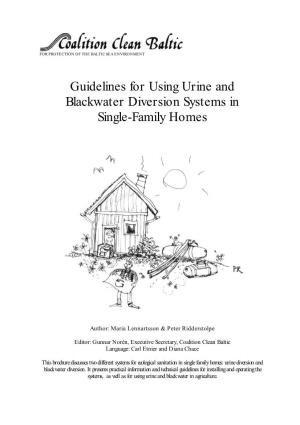 Guidelines for Using Urine and Blackwater Diversion Systems in Single-Family Homes