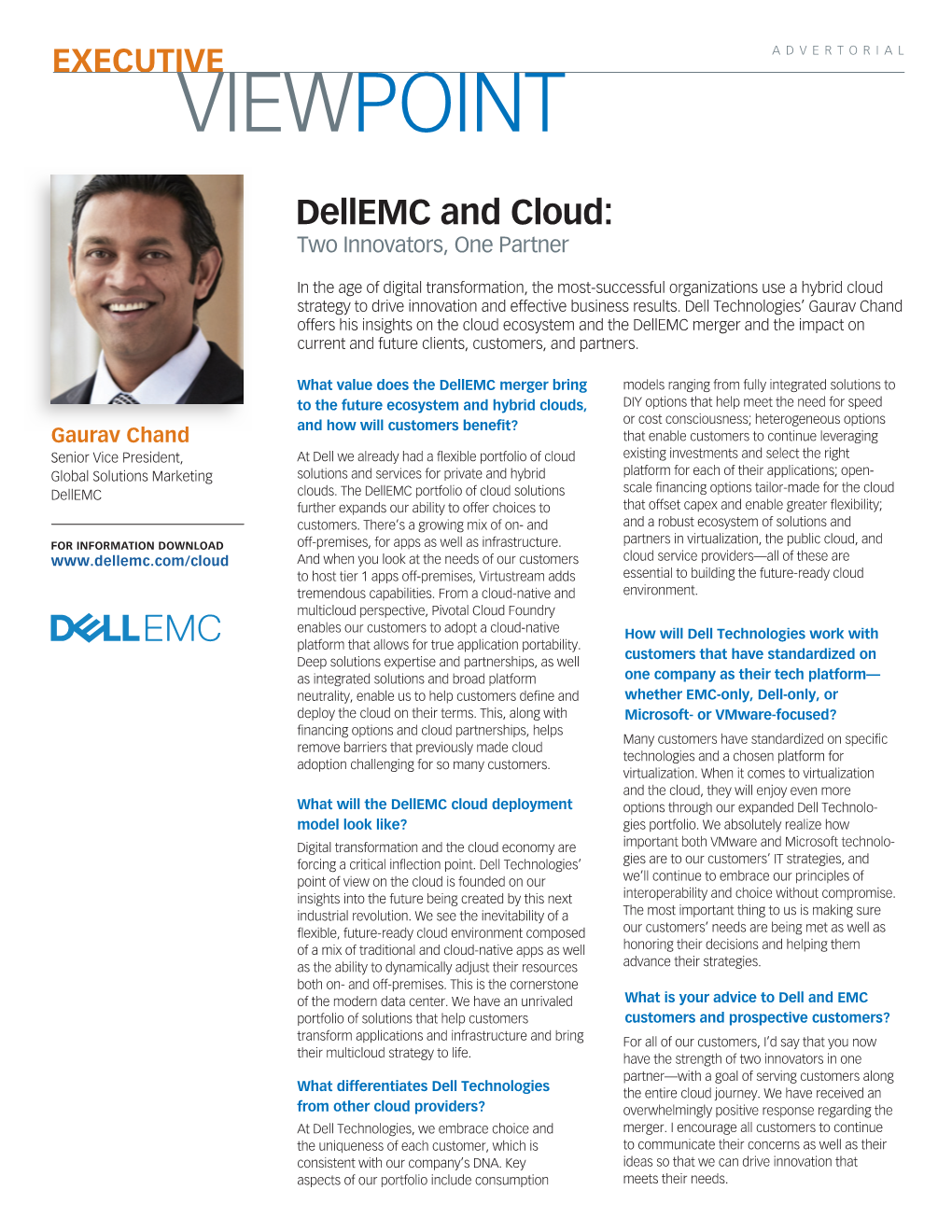 Dellemc and Cloud: Two Innovators, One Partner