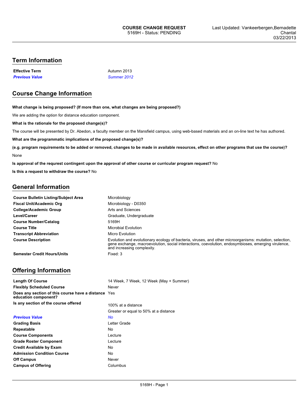 Microbiology 5169H Course Change.Pdf