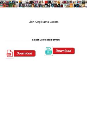 Lion King Name Letters