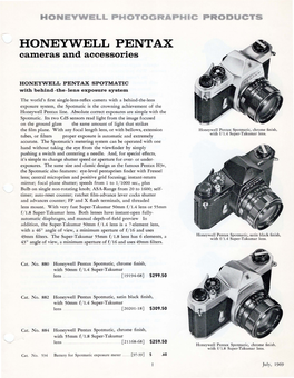 HONEYWELL PENTAX Cameras and Accessories