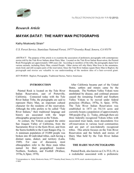 Mayak Datat: the Hairy Man Pictographs