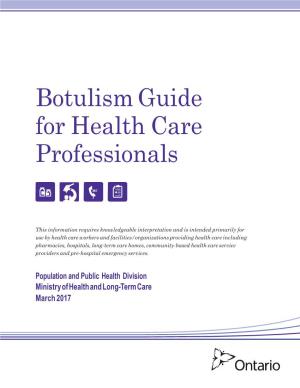 Botulism Guide for Health Care Professionals