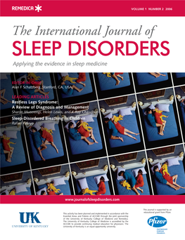 SLEEP DISORDERS Applying the Evidence in Sleep Medicine