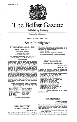 The Belfast Gazette Bg