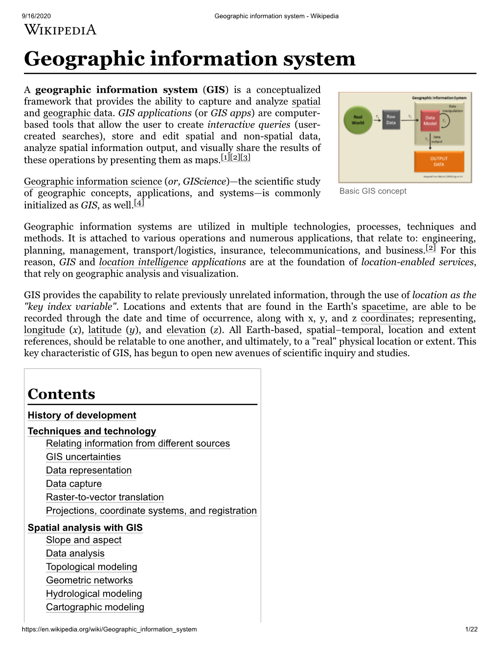 1. Geographic Information System