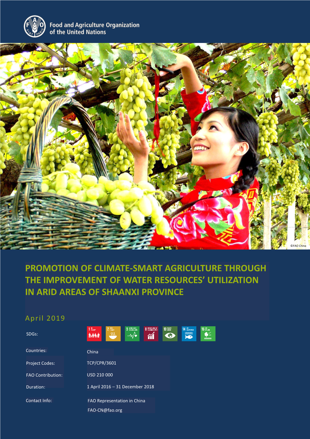 Promotion of Climate-Smart Agriculture Through the Improvement of Water Resources’ Utilization in Arid Areas of Shaanxi Province