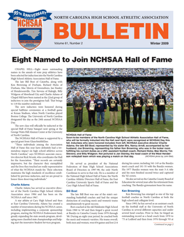 Eight Named to Join NCHSAA Hall of Fame