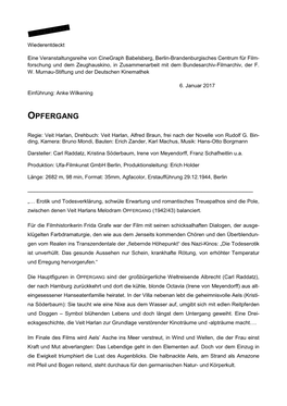 Wiederentdeckt Beiblatt Opfergang