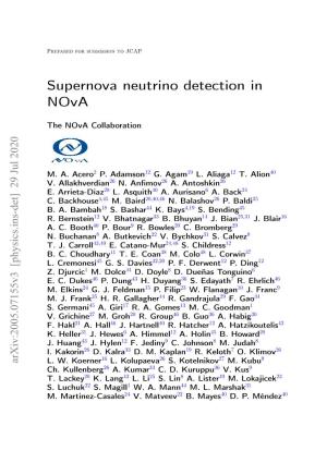 Supernova Neutrino Detection in Nova