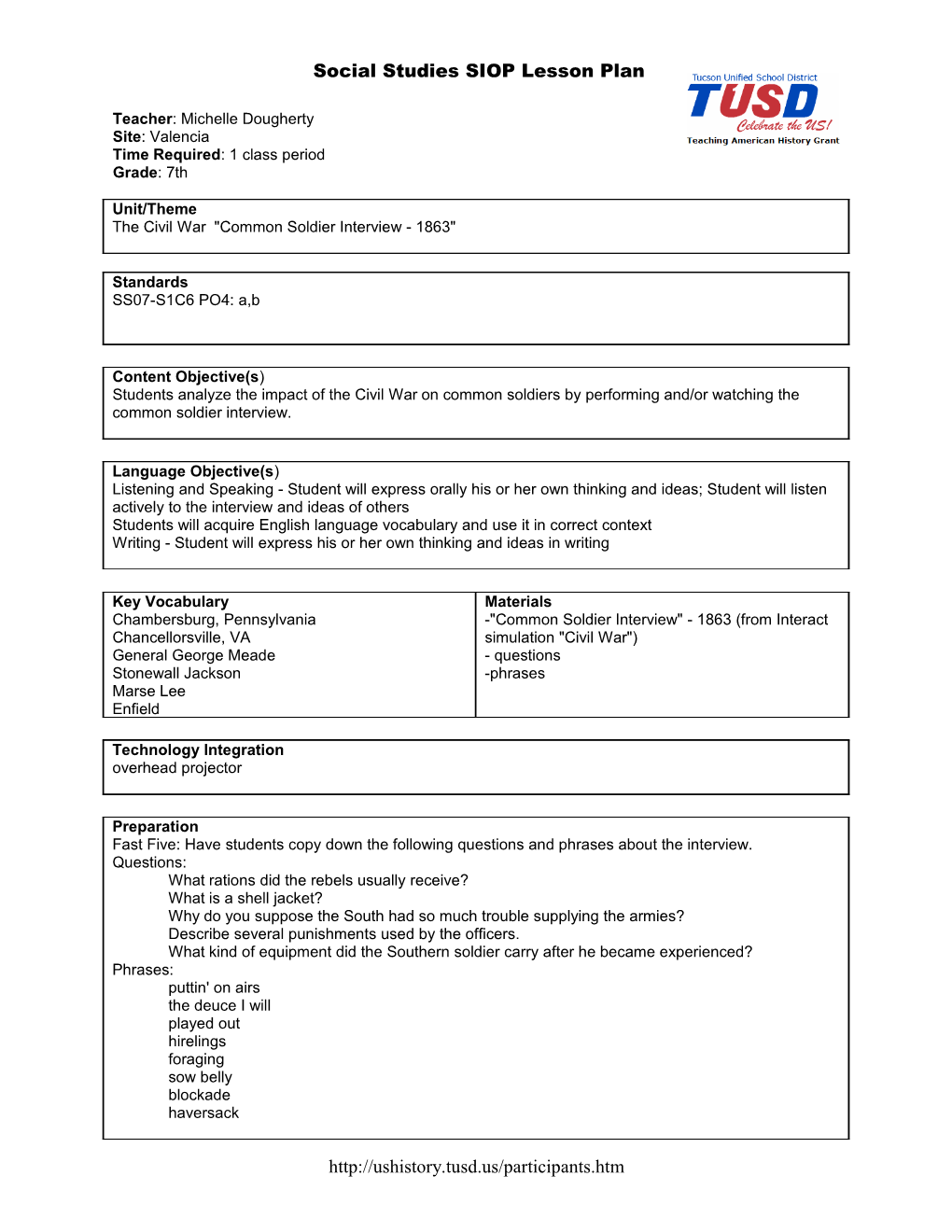 SIOP Lesson Plan s4