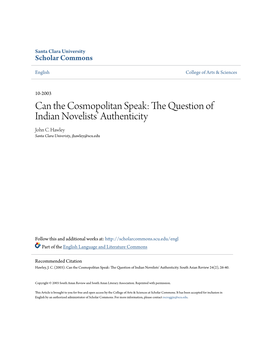 The Question of Indian Novelistsâ•Ž Authenticity