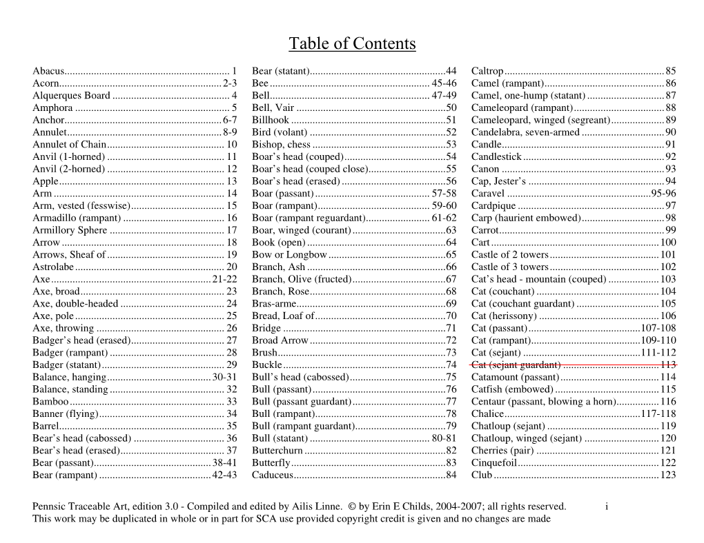 Table of Contents